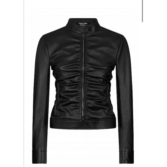Tom Ford Lamb Leather Biker Jacket Sz.40